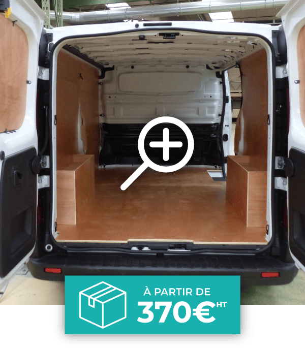 Amenagement en polyester pour vehicule utilitaire et cover complet